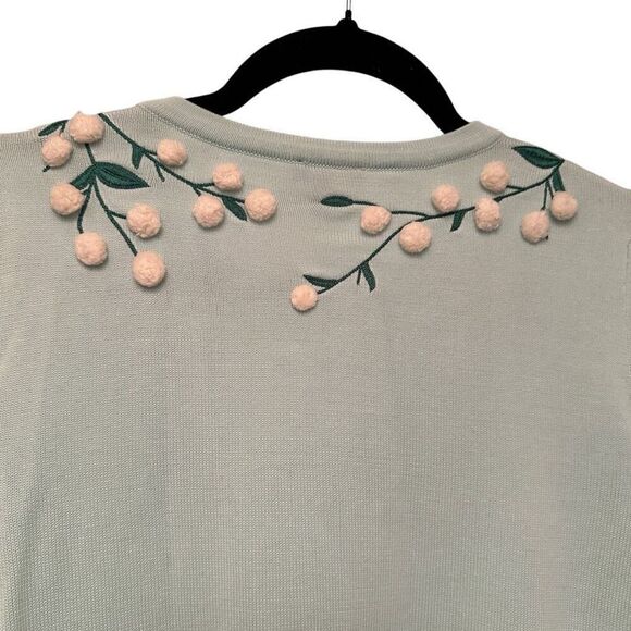 Unique Talbots mint cardigan with floral accents- xs - Picture 4 of 7